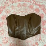 Princess Polly  Brown Leather Corset Top Photo 1