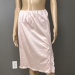 Vintage Sears Half Slip Skirt Size Small Baby Pink Lace Slit 100% Nylon USA Photo 2