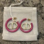 Christian Dior Dior 30 MONTAIGNE EARRINGS Gold-Finish Metal and Rani Pink Lacquer Photo 2