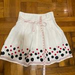 Heart soul Junior’s White Red and Blue Polka Dot Assymetrical A Line Skirt Size 3 Photo 5