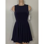 French Connection New.  navy fit & flare dress. Runs big. Retails $129. Photo 6