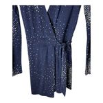 Diane Von Furstenberg  Romper Women 2 Navy Blue White Silk Polka Dot V Neck Wrap‎ Photo 3