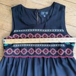 Love Reign Embroidered Babydoll Dress SZ S Black Boho Party Dress Sundress Summer LBD Knee Photo 5