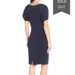 Chelsea28 Dress Womens 10 Petite Blue Ruched Puff Sleeve V Neck Mini Photo 3