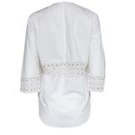 Sandro - White Cotton Tunic W/ Eyelet Design & Contrast Stitching Size S (1) Photo 4
