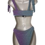 Beach Riot  Avalon bikini top and bottom in Metalic Gemstone Ombre sz S Photo 2