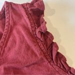 a.n.a  Women’s Burgundy Cropped‎ Sleeveless Ruffle Top 100% Cotton Large Photo 7
