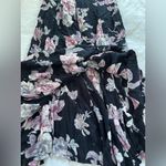 Nostalgia Black and Pink Floral Maxi Dress Size M Photo 3