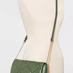 Olive Quilted Chain Shoulder Bag NWT Green Photo 0
