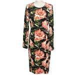 H&M Floral Bodycon Long Sleeve Formal Midi Dress NWT Photo 2