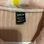 SheIn pink faux fur zip shirt size large Photo 2