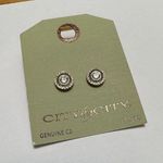 NWT City By City Genuine CZ Gold Tone Pierced Stud Earrings MSRP $20 Photo 0