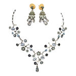 Vintage Avon N R Blue Flower Dance Necklace & Earrings 18” Photo 0