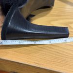 Coach Vintage  Kristy Black Suede Fur Trim Lace Up Heeled Mules Size 11 Photo 13