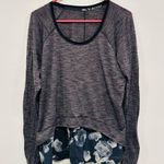 Lululemon Athletica long sleeve Athletic floral layered Heather gray top size 12 Photo 1