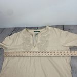 Ralph Lauren Lauren  Linen Boho Peasant Top V Neck Embroidered size Large Photo 12