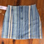 Wild Fable NWT Women’s Size 2 Mini Denim Skirt Multi Color Striped Stretch Photo 3
