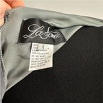 La Femme  Prom Dress 29710 Square Neck Shiny Jersey Gown Gunmetal Grey 4 Photo 5