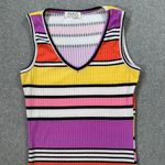 Jolie & Joy Stripe Ribbed Knit Mini Tank Dress Size Small V Photo 1