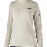 Patagonia  Better Sweater Size Large Cream 1/4 Zip Pullover Fleece Jacket Women’s Photo 0