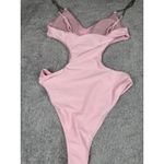 Playboy B22 New Womens  🐰Light Pink One Piece Swimsuit with Chain Straps size Xs Photo 3