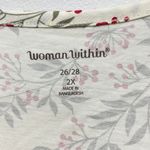 Woman Within  Plus 2X Floral Print Henley Top Long Sleeve Casual Comfy Holiday Photo 2