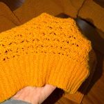 Abercrombie & Fitch Women's Mustard V-Neck crochet Sweater Size L Photo 8