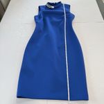 Calvin Klein  Royal Blue Scuba Silver Necklace Sleeveless Sheath Dress Size 6 Photo 7