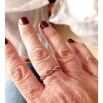 Boutique NEW 14k Rose Gold-Plated S925 Simulated Diamond Eternity Twist Ring, Size 7.5 Photo 13