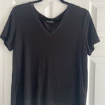 Nina Leonard  Women's Black V Neck Blouse‎ Quiet Luxury Closet Staple Photo 0