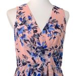Eliza J Pink Blue Floral Hi Low Flowy Wrap Maxi Dress Sleeveless Women's Size 10 Photo 4