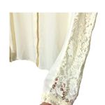 ZARA  Basic lace western vibes button shirt blouse Large‎ NWT Photo 2