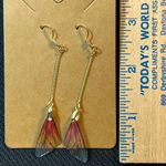 Butterfly Wings Stain Glass Style Pierced Earrings New Photo 1