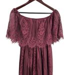 Baltic Born  Burgundy Lace Off Shoulder Maxi Dress Formal Wedding Guest XS Photo 1