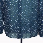 Reformation Women's Sheer Polka Dot Button up Blouse in Black and Gold size XL Photo 6
