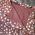 Abercrombie & Fitch  Ruched Polka Dot Ruffle Mini Skirt Womens Medium Beige/Pink Photo 7