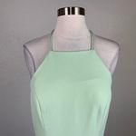 AQUA  Backless Beaded Long Halter A-Line Evening Gown Green Size 8 Formal Dress Photo 6