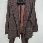 Liverpool Womens Suit Pant Set Size 18W/2X Brown Plaid Career Office Stretch Photo 0