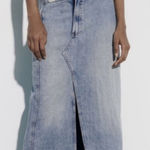ZARA TRF Crossover Long Denim Skirt Blue XS Photo 0