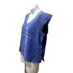 Three Dots Women's V-Neck Blouse Size L Periwinkle Blue Casual Top Photo 1