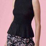 Rebecca Taylor smocked rib peplum pullover black Photo 0