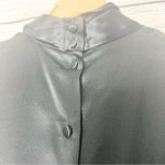 Vintage 100% Silk Black High Neck Sleeveless Button Down Back Blouse Top Size 10 Photo 7