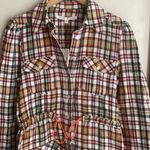 Veronica Beard Corrine Dress Plaid Shirt Dress Red Multi Photo 2