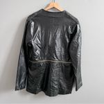 Luii Faux Leather Jacket Zipper Convertible Coat Black and Grey Boucle Size XL Photo 12