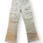 Cache Hot Vintage 90s Gold Shiny High Waist Flare Cargo Style Trouser Pants Photo 0