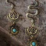 Free People New! Artisan Goddess Snake Earrings Photo 2