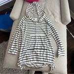 Target White and Black Striped Long Sleeve Cover Up Photo 0