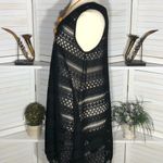 Catherines Cover Up Dress Black Sleeveless Crochet Mesh 1X Photo 3
