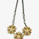 Sunflower Sunburst Three Large Clusters Chain Statement Necklace Yellow Gold Ton Photo 0