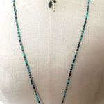 Blue and black double chain long necklace Photo 0